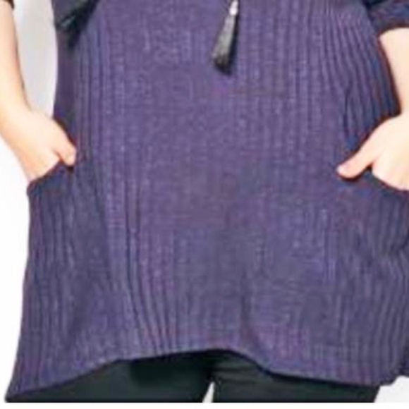 TOP, KNIT, 3/4 SLEEVES, MADE IN CANADA!!, SHARKBITE, PURPLE VELVET COLOUR, SZ 4X - Picture 3 of 3
